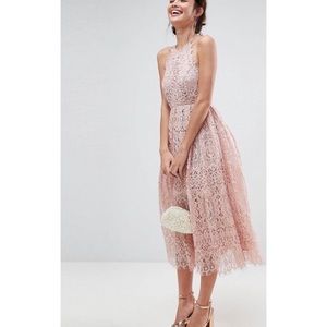 NWT ASOS Lace Pinny Scallop Edge Midi Dress
